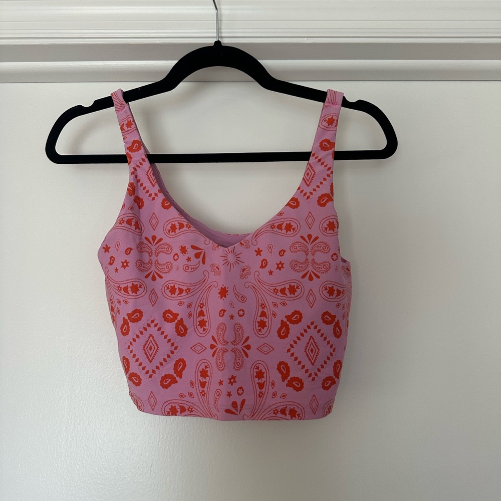 Stylish Pink and Red Patterned Tank Top